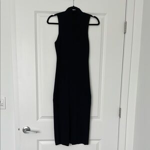 Aqua Black Sleeveless Midi Dress